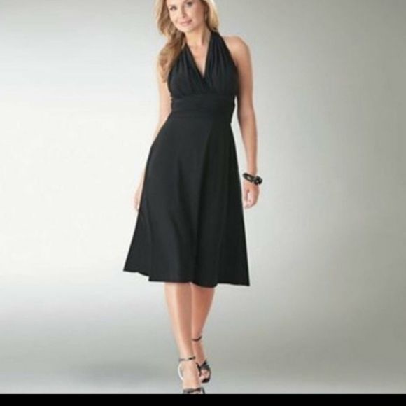 Evan-Picone BLUE Midi V-NECK Ruched Waist Racer… - Picture 3 of 8